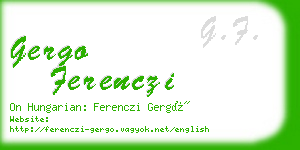 gergo ferenczi business card